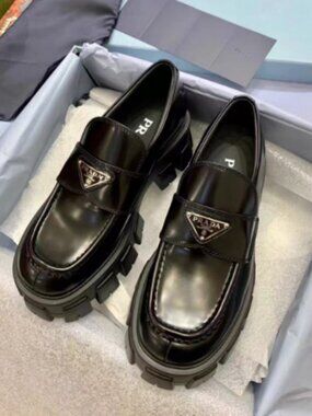 Prada Black Chunky Loafers